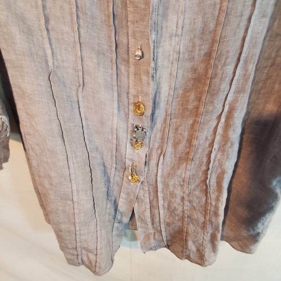 Daniela Dallavalle Arte Pura Long Sleeve Button Up Shirt New without Tags - Picture 4 of 6